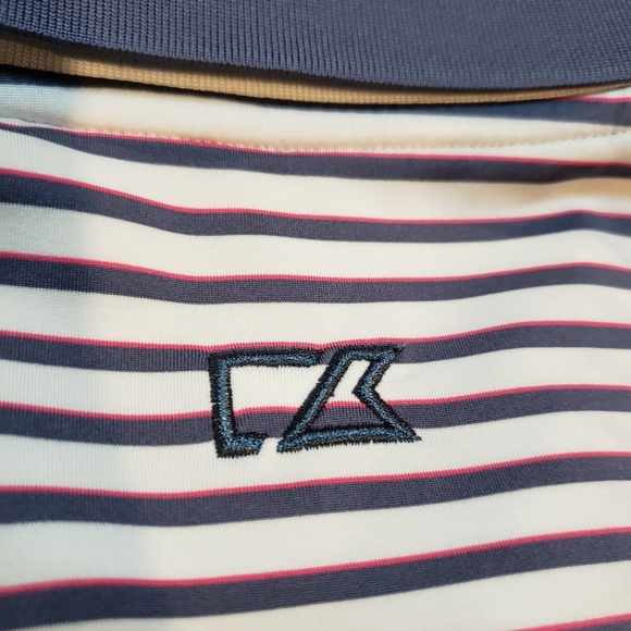 Cutter & Buck Blue Pink Stripe Golf Polo Medium - Picture 5 of 5